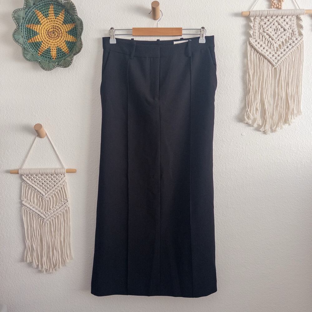 Zara Black Panel Maxi Skirt Size Medium